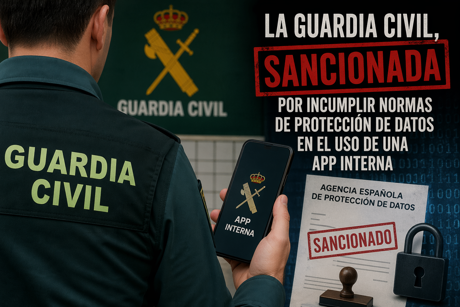 LA GUARDIA CIVIL, SANCIONADA POR INCUMPLIR NORMAS DE PROTECCIÓN DE DATOS EN EL USO DE UNA APP INTERNA